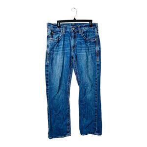 Ariat Mens Jeans Straight Medium Wash Blue Denim Jeans 100% Cotton W33 x L32